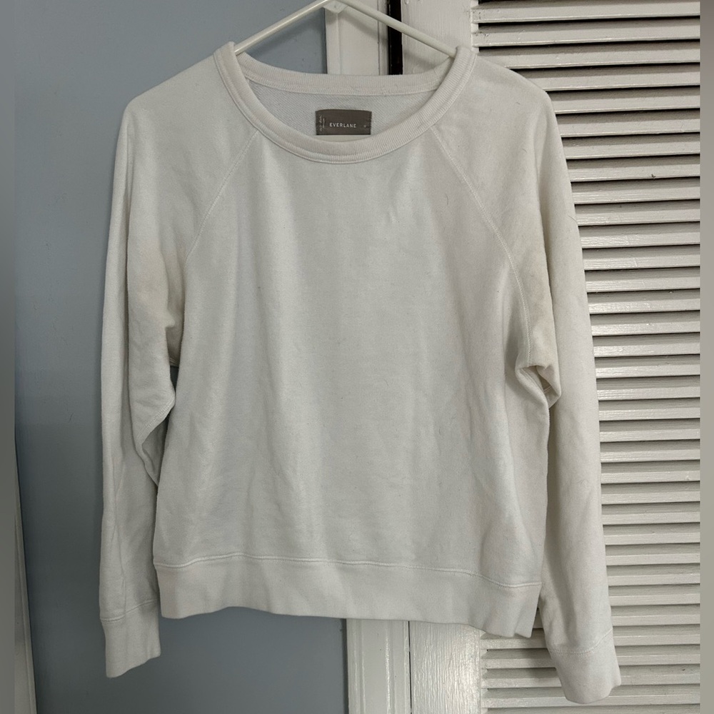 Everlane White Crewneck Sweatshirt 100% cotton M